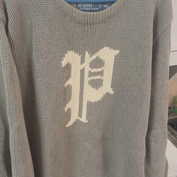 Polo Ralph Lauren Men's Gothic P Logo Sweater - Grey - Size XXL